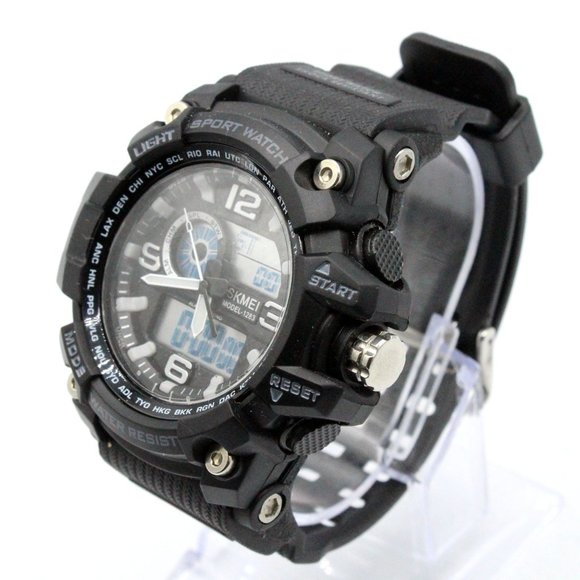 SKMEI Watch Sports Men's Black Digital Quartz Watch Dual Display Chronograph - Picture 4 of 8
